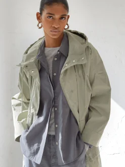 Parfois Blazers e Casacos*Parka Leve Com Capuz | Branco