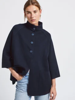 Parfois Básicos|Malha*Poncho De Malha Com Botões Preto | Azul