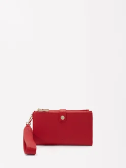 Parfois Porta-moedas*Porta-Moedas Com Bolso Para Telemóvel | Vermelho