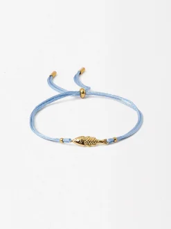 Parfois Aço inoxidável*Pulseira Ajustável Com Charm De Aço Inoxidável | Azul