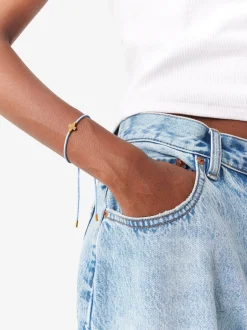 Parfois Aço inoxidável*Pulseira Ajustável Com Charm De Aço Inoxidável | Azul