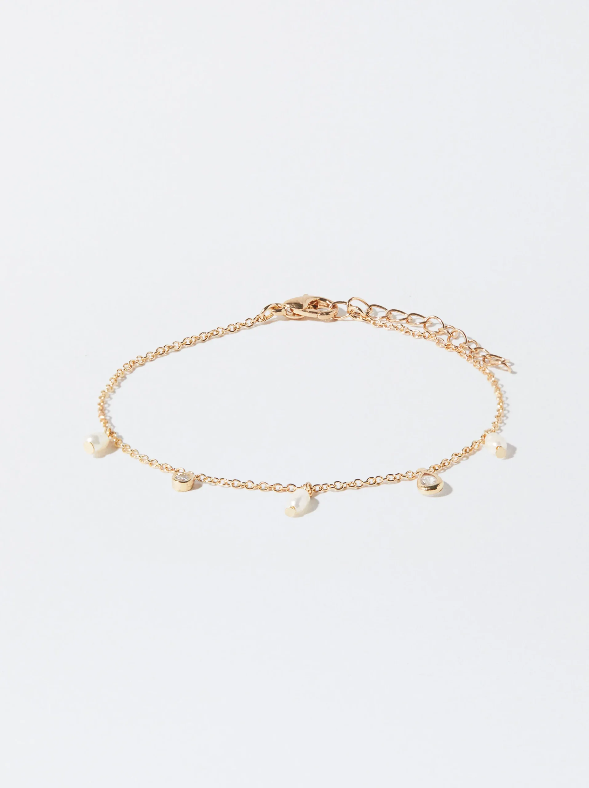 Parfois Bijuteria Delicada|Pulseiras*Pulseira Com Pérolas E Zircónias | Dourado