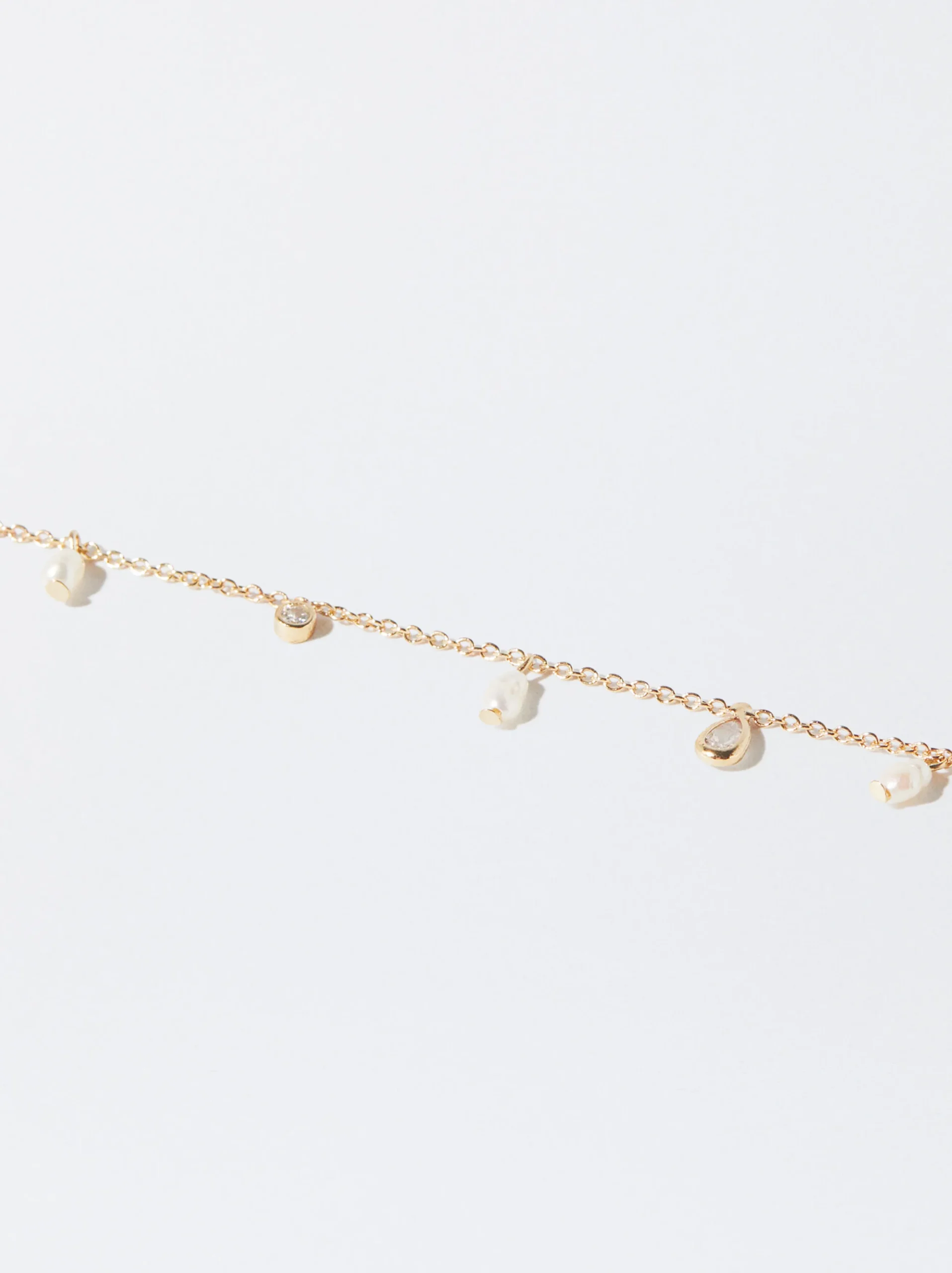 Parfois Bijuteria Delicada|Pulseiras*Pulseira Com Pérolas E Zircónias | Dourado