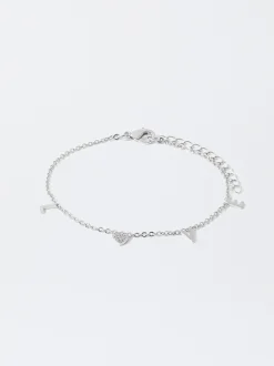Parfois Bijuteria Delicada|Pulseiras*Pulseira Com Zircónias Love Dourado | Prateado