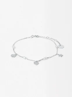 Parfois Prata 925*Pulseira De Prata 925 Com Pérolas | Prateado