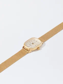 Parfois Relógios Dourados*Relógio Aço Bracelete De Malha Metálica | Dourado