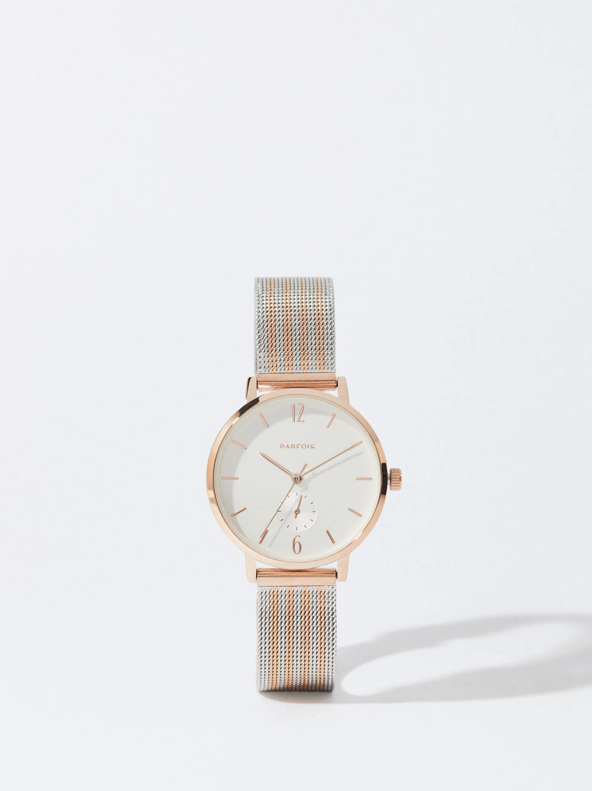 Parfois Relógios Dourado Rosa*Relógio Aço Bracelete De Malha Metálica | Prateado