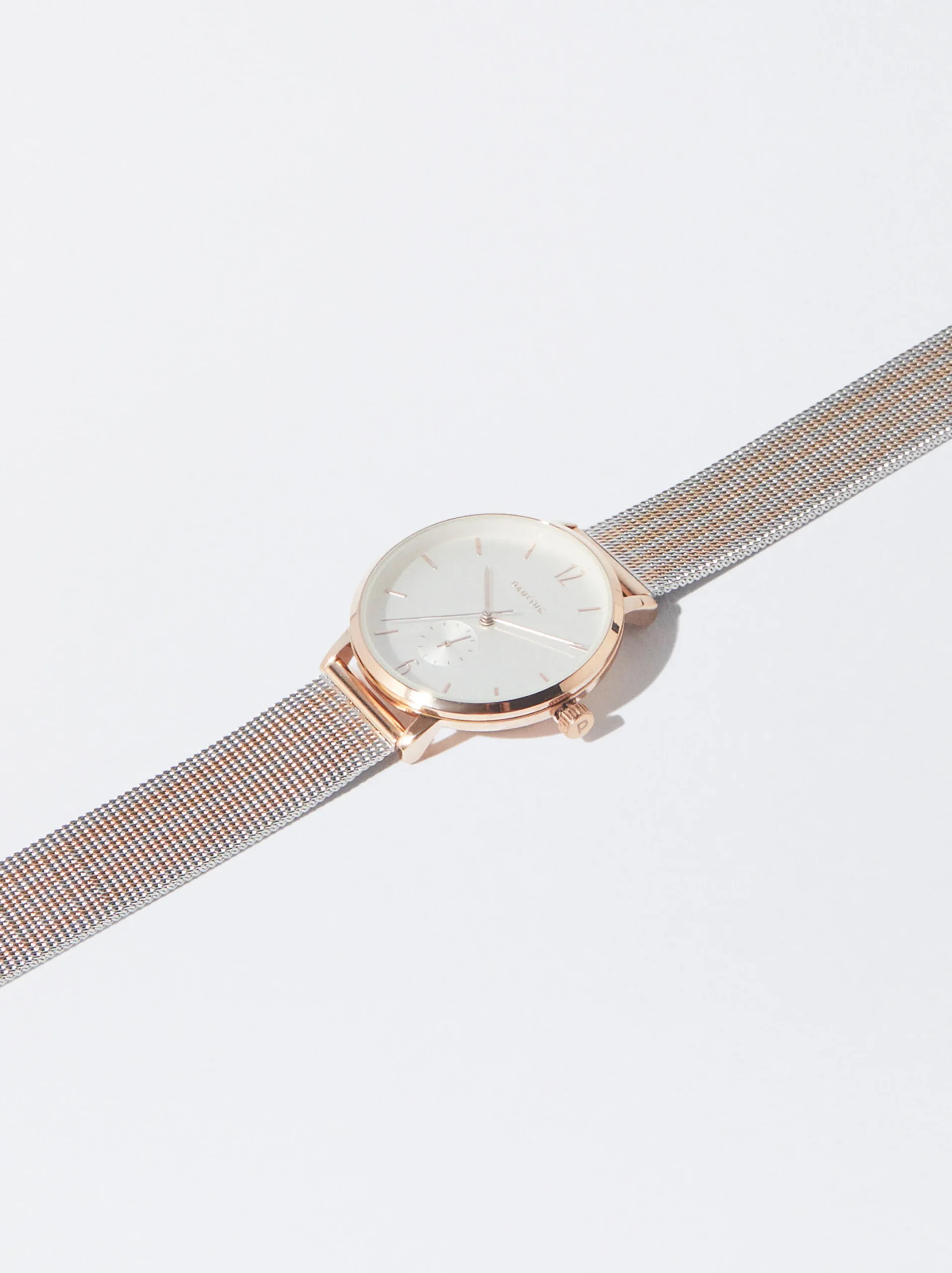 Parfois Relógios Dourado Rosa*Relógio Aço Bracelete De Malha Metálica | Prateado