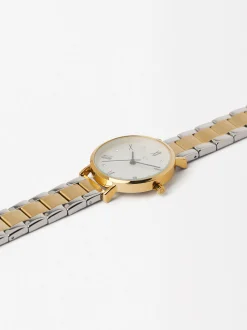 Parfois Relógios Dourados*Relógio Com Bracelete De Aço Bicolor | Dourado