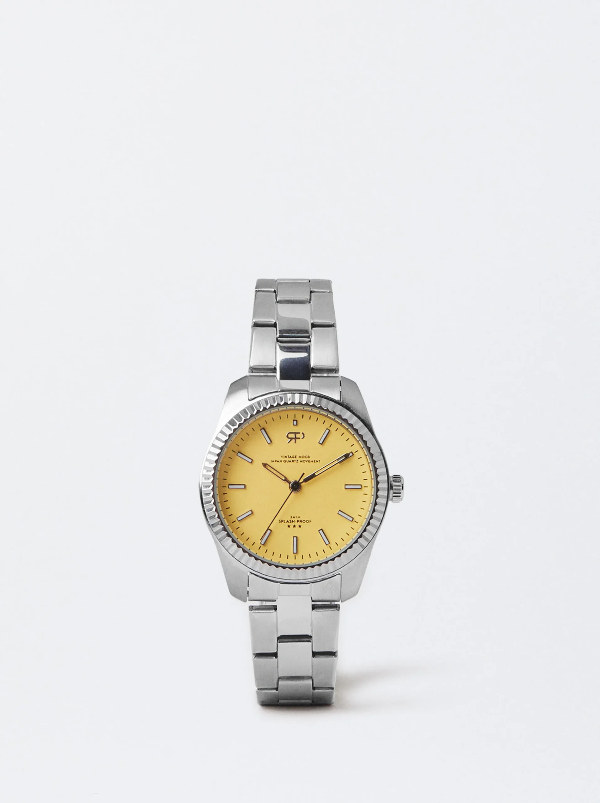 Parfois Relógios Prateados*Relógio Com Bracelete De Aço Verde | Amarelo