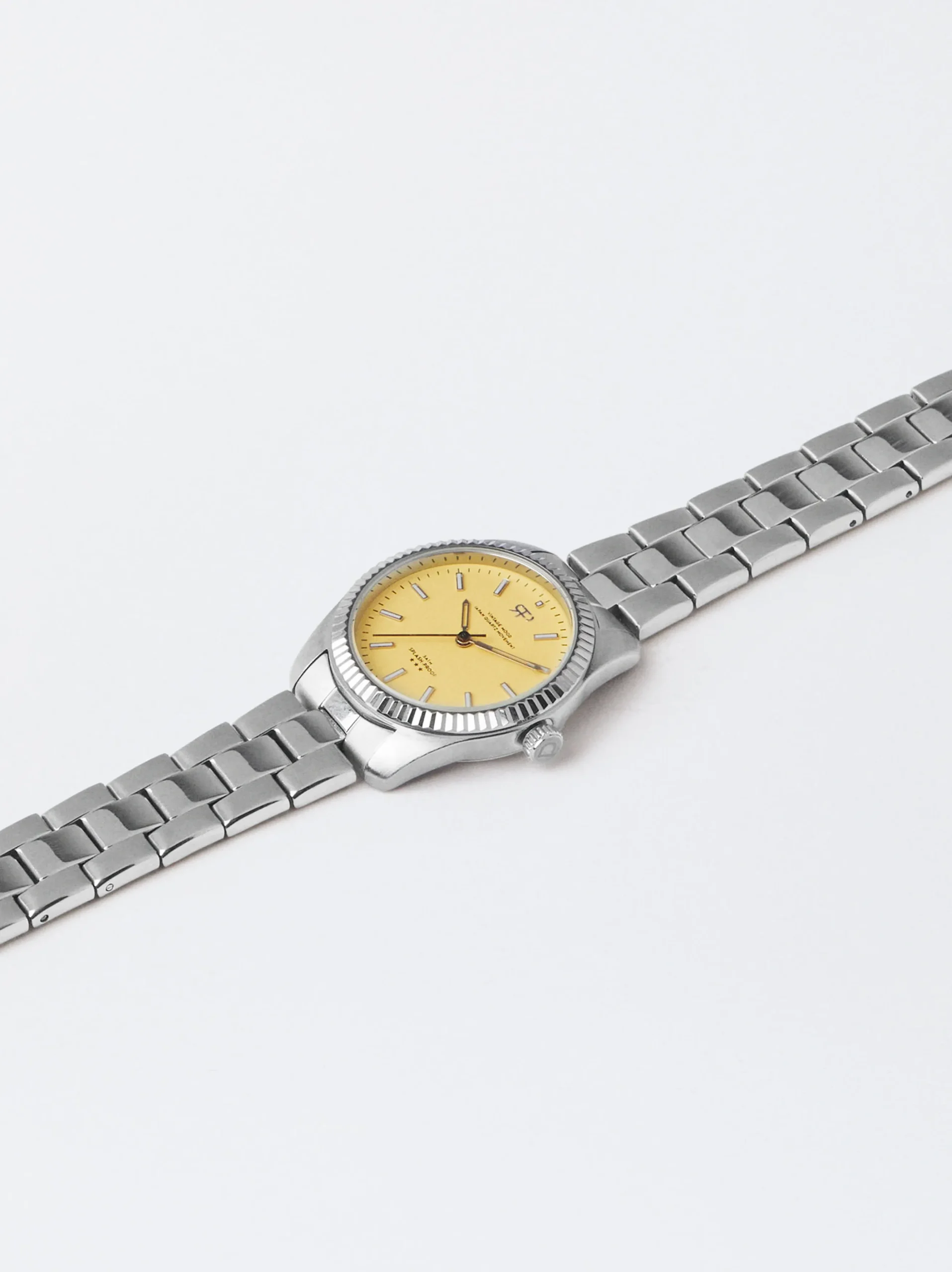 Parfois Relógios Prateados*Relógio Com Bracelete De Aço Verde | Amarelo