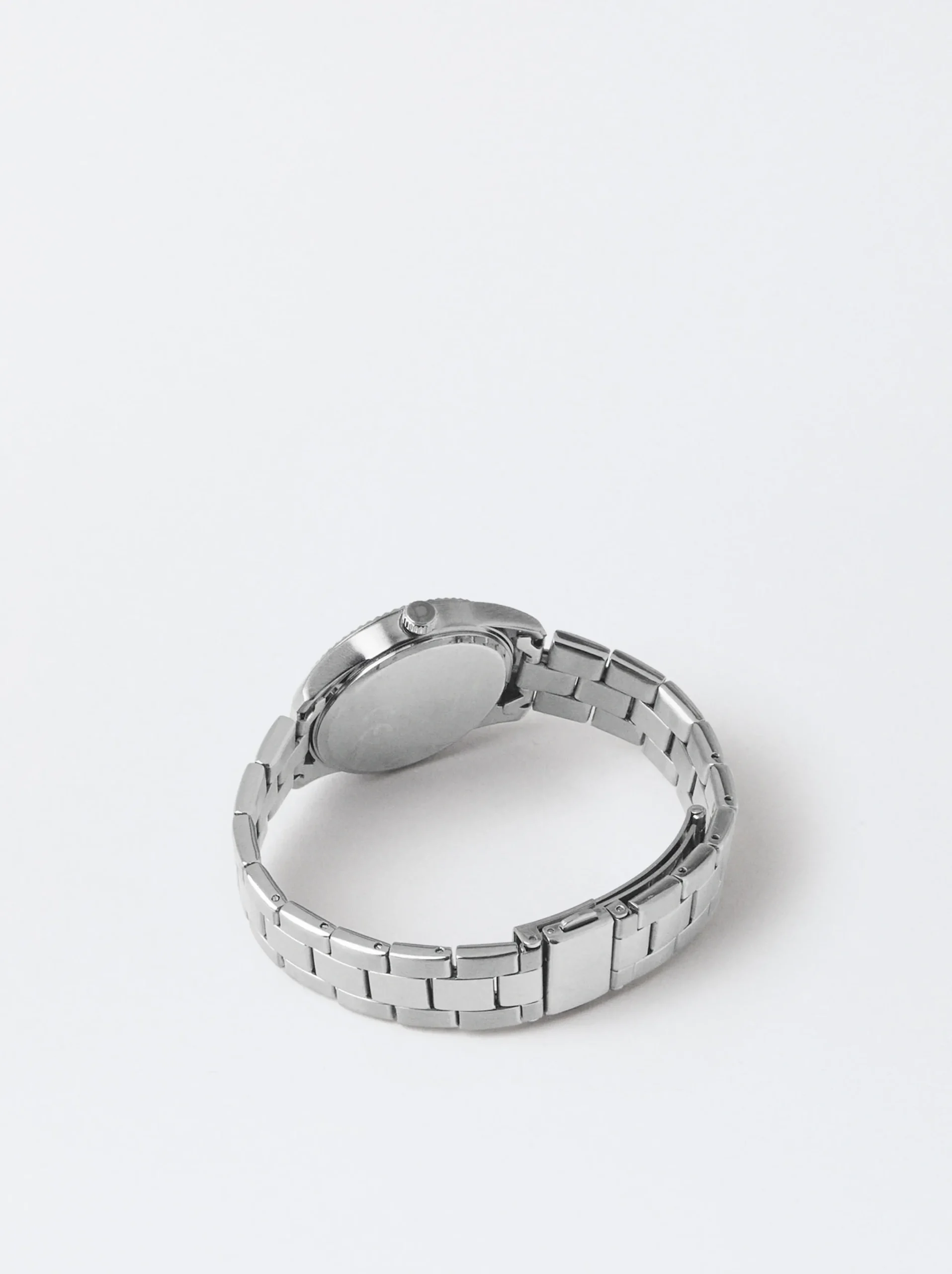 Parfois Relógios Prateados*Relógio Com Bracelete De Aço Verde | Amarelo