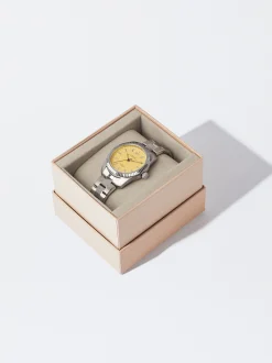 Parfois Relógios Prateados*Relógio Com Bracelete De Aço Verde | Amarelo