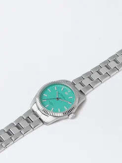 Parfois Relógios Prateados*Relógio Com Bracelete De Aço | Verde