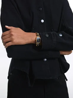 Parfois Relógios Dourados*Relógio Com Bracelete De Elos | Dourado