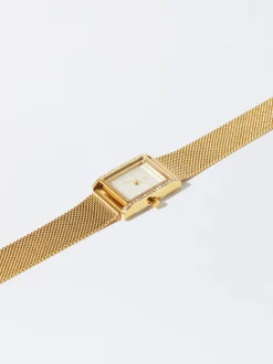 Parfois Relógios Dourados*Relógio De Aço Mostrador Com Strass | Dourado