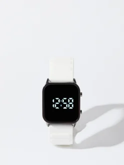 Parfois Relógios Digitais*Relógio Digital Bracelete De Silicone Roxo | Branco