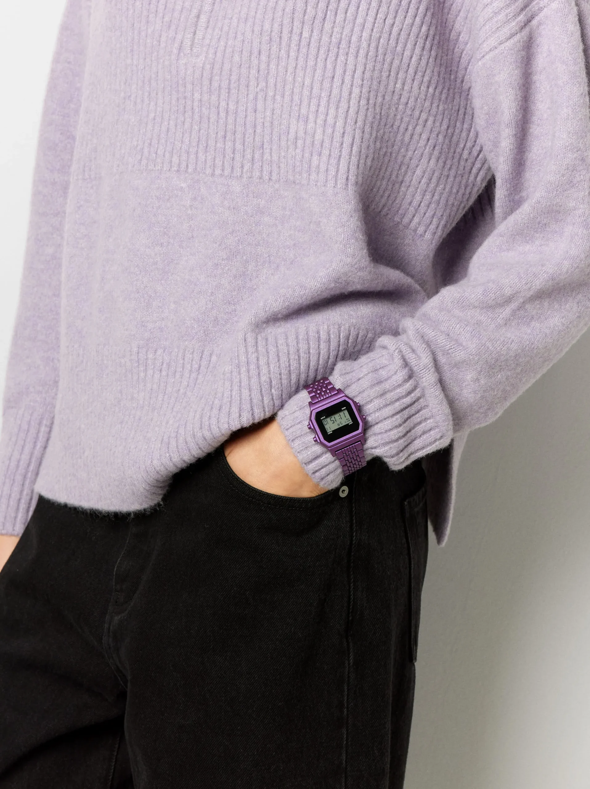 Parfois Relógios Digitais*Relógio Digital Correia Malha Metálica Verde | Roxo
