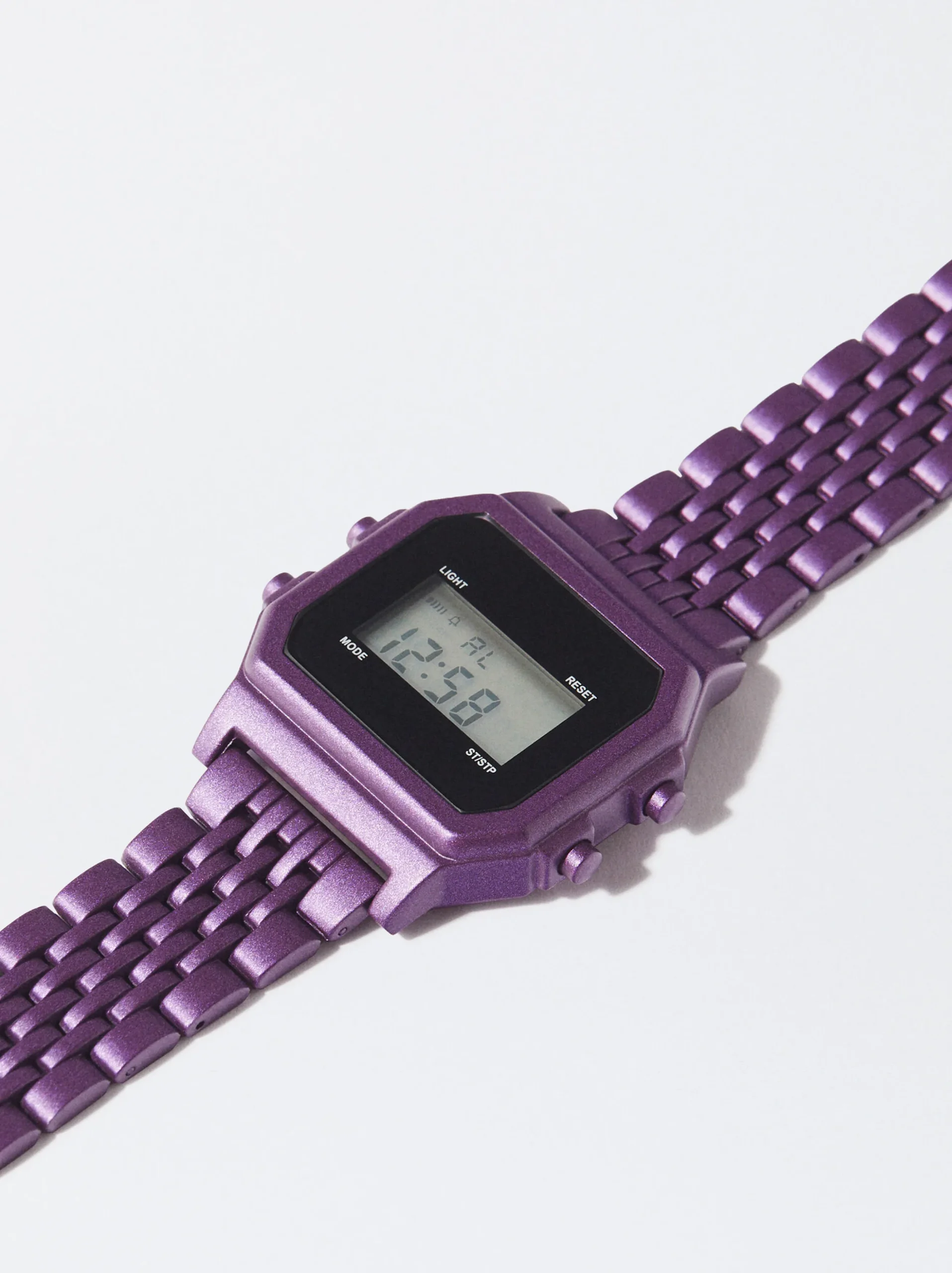Parfois Relógios Digitais*Relógio Digital Correia Malha Metálica Verde | Roxo