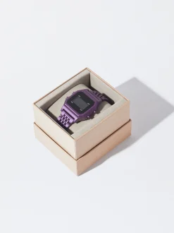 Parfois Relógios Digitais*Relógio Digital Correia Malha Metálica Verde | Roxo
