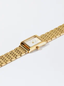 Parfois Relógios Dourados*Relógio Com Bracelete De Elos | Dourado