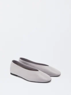 Parfois Pele|Sapatos Rasos*Sabrinas Em Pele Bege | Lilás