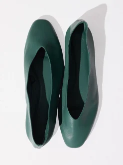 Parfois Pele|Sapatos Rasos*Sabrinas Em Pele Bege | Verde