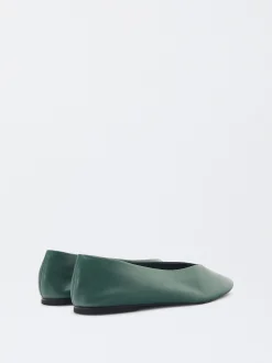 Parfois Pele|Sapatos Rasos*Sabrinas Em Pele Bege | Verde