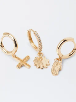 Parfois Sets de Bijuteria|Brincos*Set De Argolas Com Zircónias | Dourado