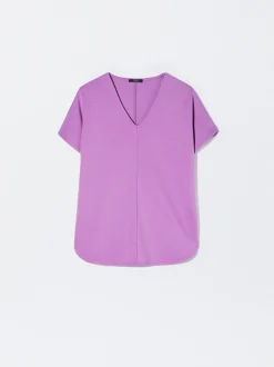 Parfois Básicos|Tops e T-shirts*T-Shirt Básica Decote Em Bico Preto | FÚcsia