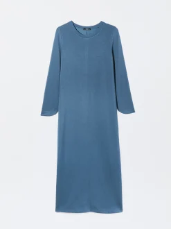 Parfois Básicos|Vestidos*Vestido Comprido Com Abertura | Azul