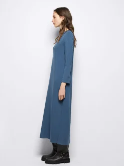 Parfois Básicos|Vestidos*Vestido Comprido Com Abertura | Azul