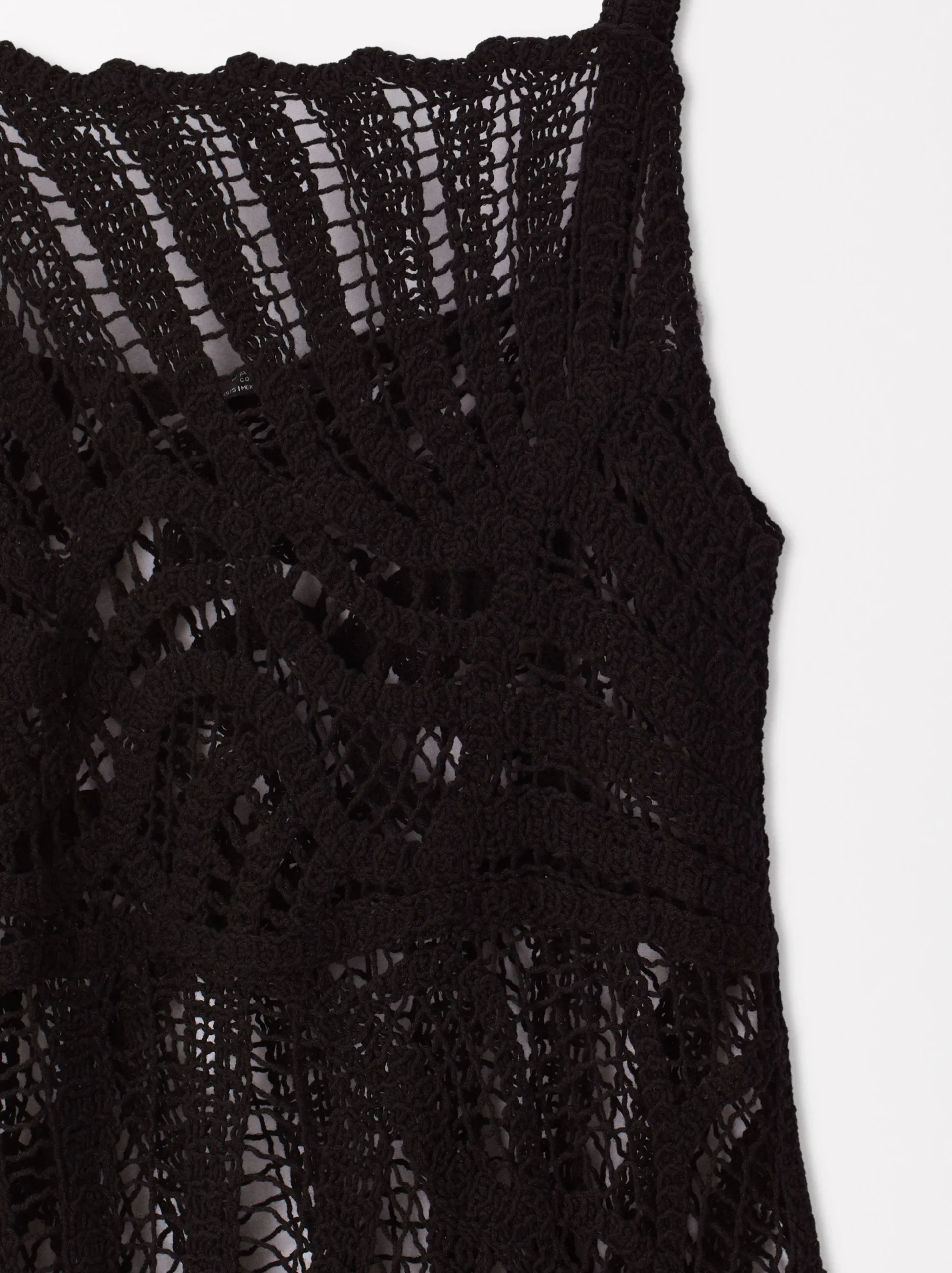 Parfois Malha|Vestidos*Vestido Comprido Crochet | Preto