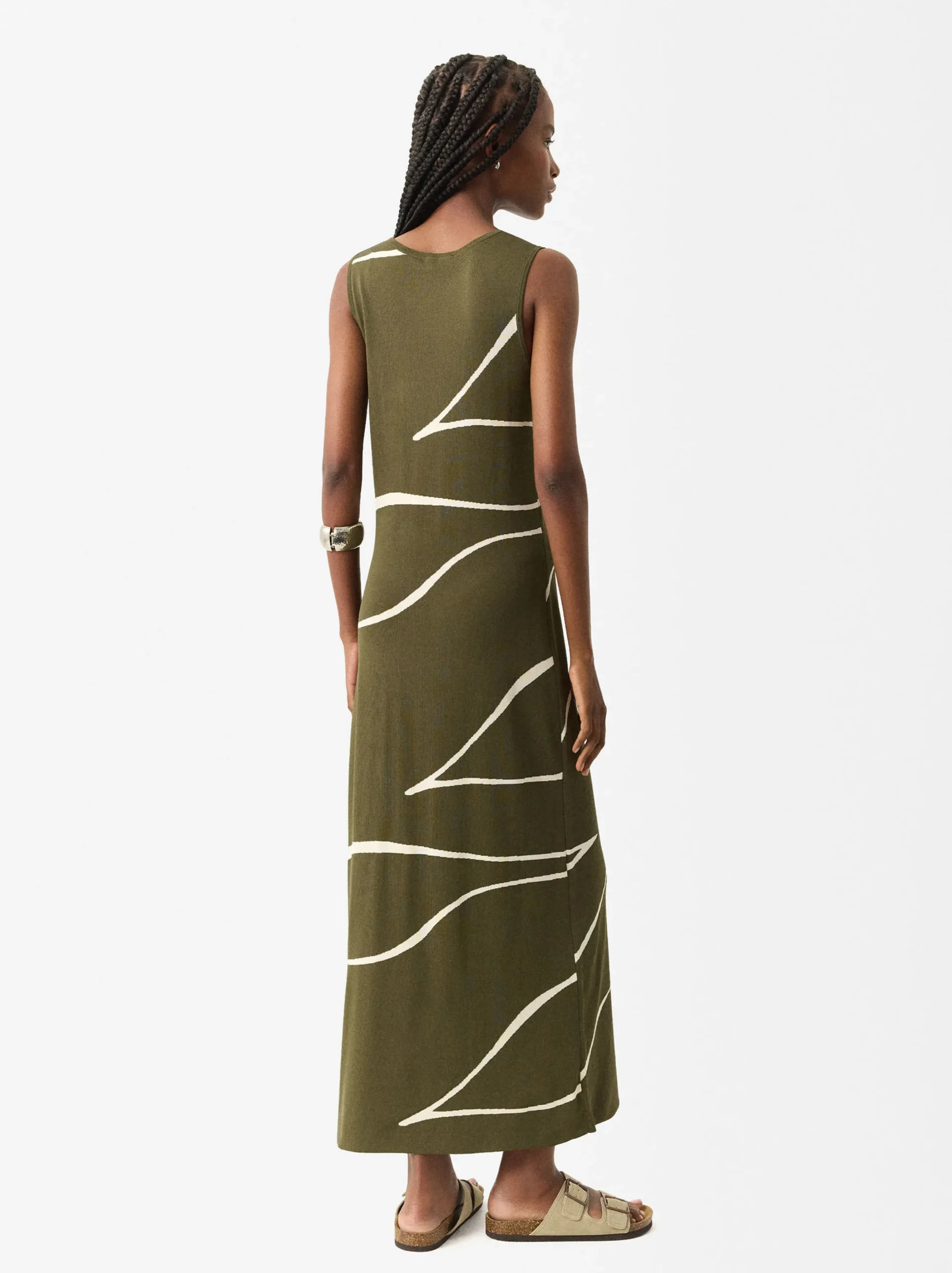 Parfois Malha|Vestidos*Vestido De Malha Jacquard Azul | Caqui